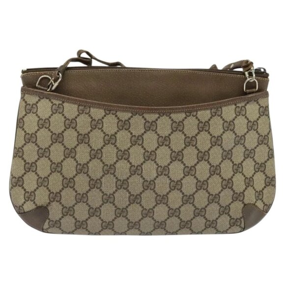 GUCCI GG Supreme Web Sherry Line Shoulder Bag PVC Beige 904 02 026 Auth bs27641 - Picture 2 of 16